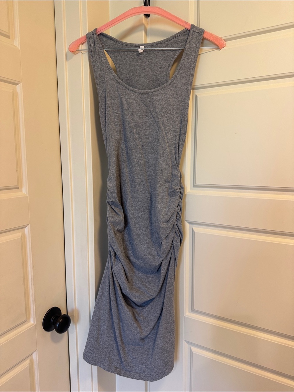 Heather Gray‎ Sleeveless Ruched Midi Dress
